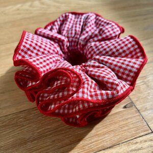 Sezane Red and White Gingham Scrunchie NWOT